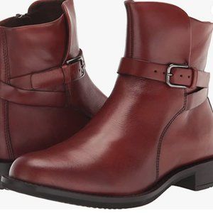 NEW Ecco Womens Leather Sartorelle 25 Mid Cut Buckle Ankle Boot Cognac Sz 9.5